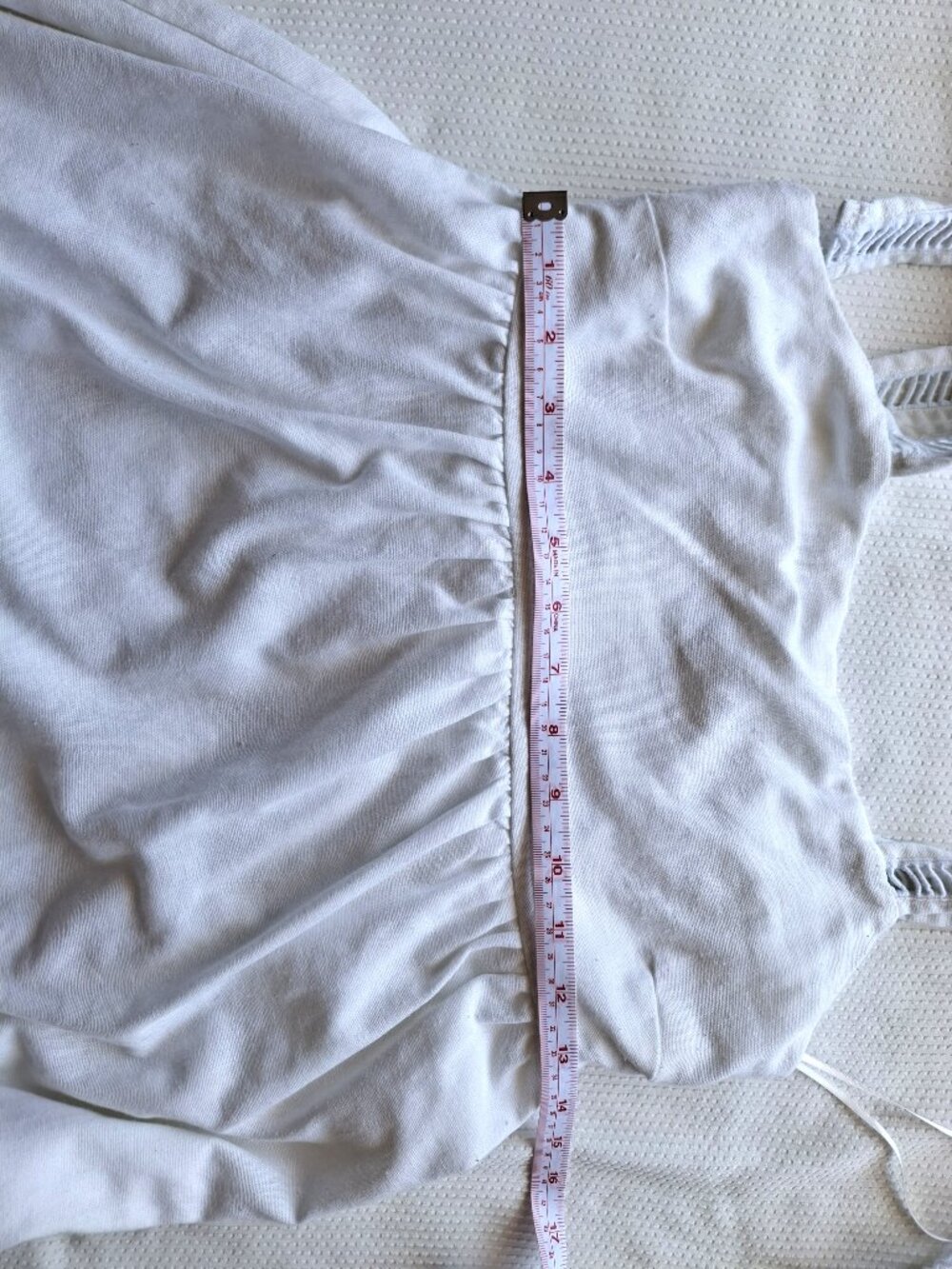 Moon River white lined boho-style linen-blend sundress with tie straps, size S - Picture 11 of 11